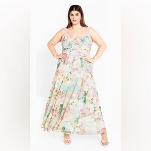 City chic Janey maxi dress. Minty floral. Size 18W. New in package.